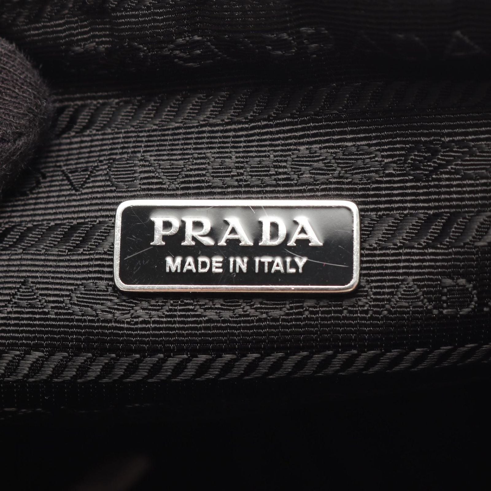 Prada Shoulder Bag Triangle White Black Leather — view 4