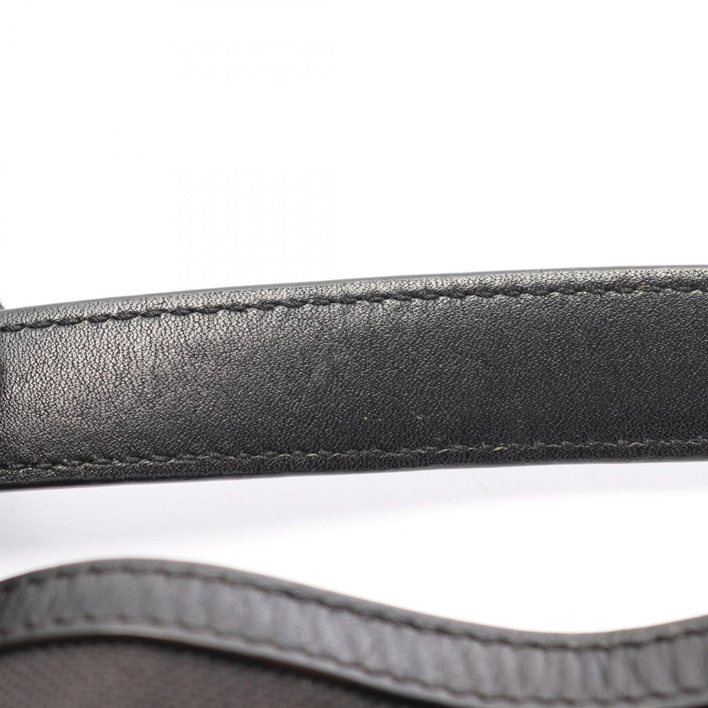 Prada Handbag Logo Jacquard Ribbon Drawstring 2-Way Black Canvas Leather Motif — view 8
