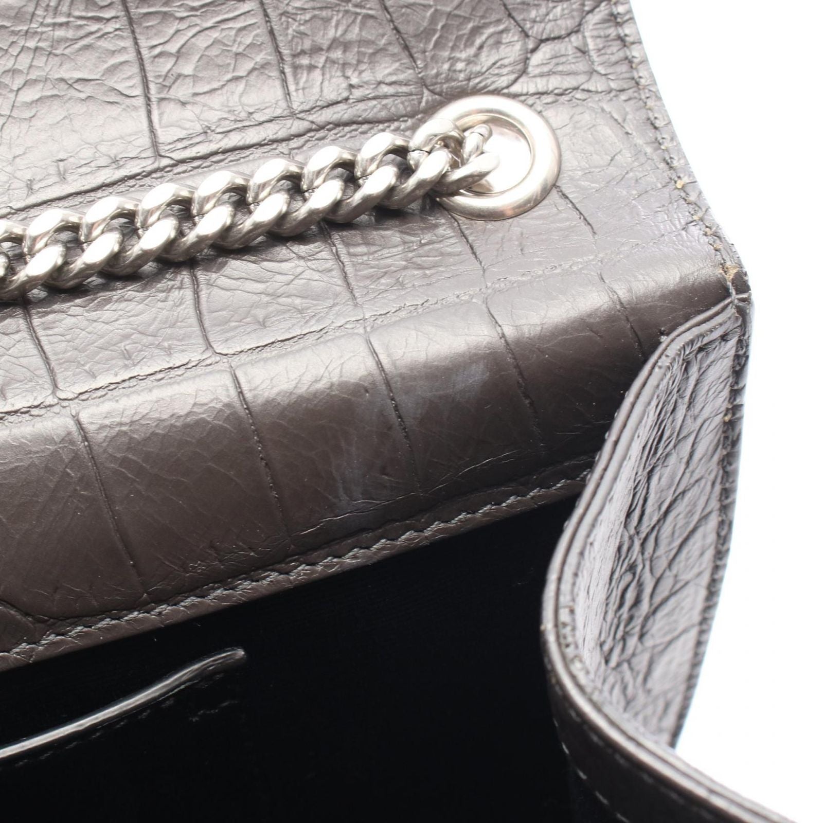 Saint Laurent Paris Shoulder Bag Kate Monogram Croco — view 6
