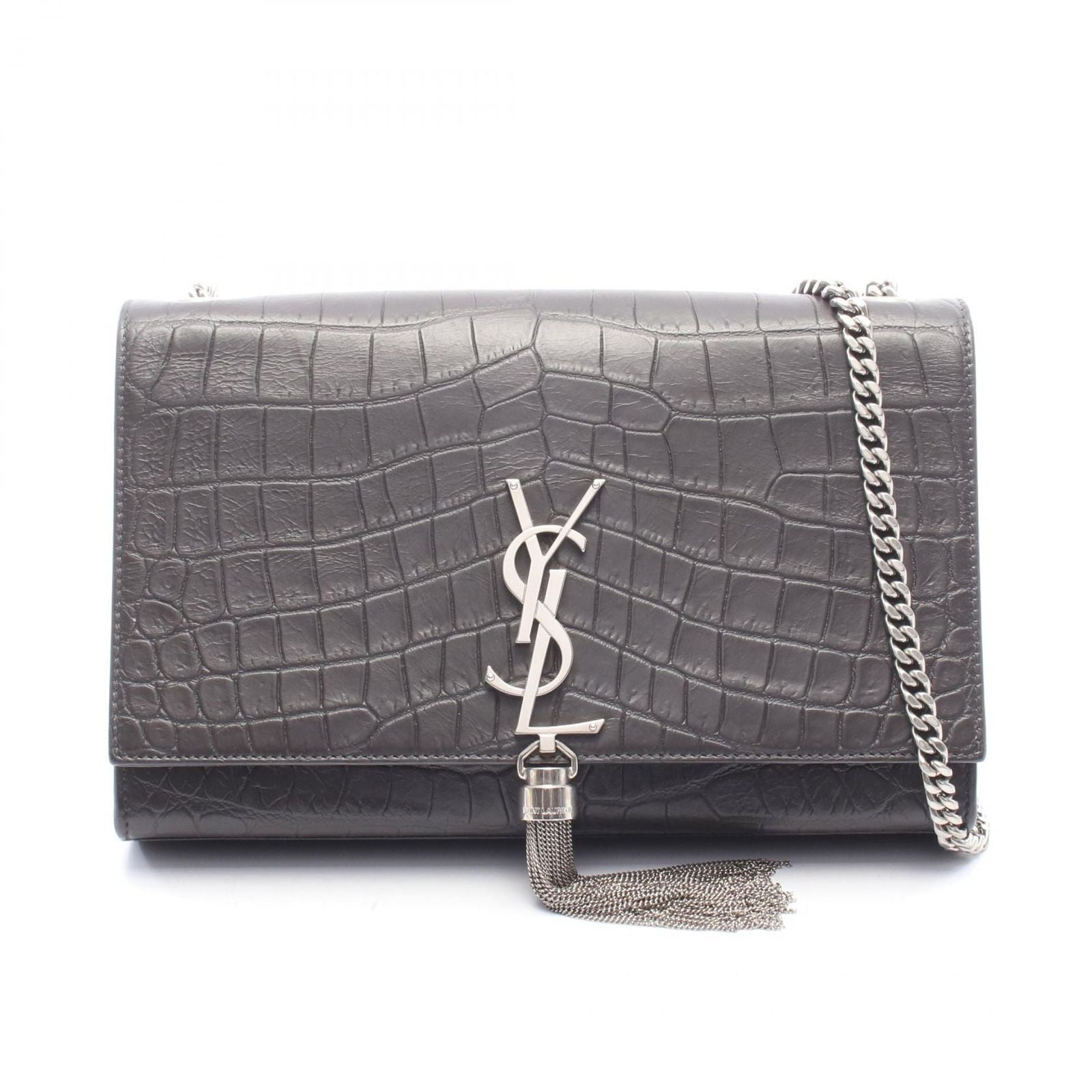 Saint Laurent Paris Shoulder Bag Kate Monogram Croco