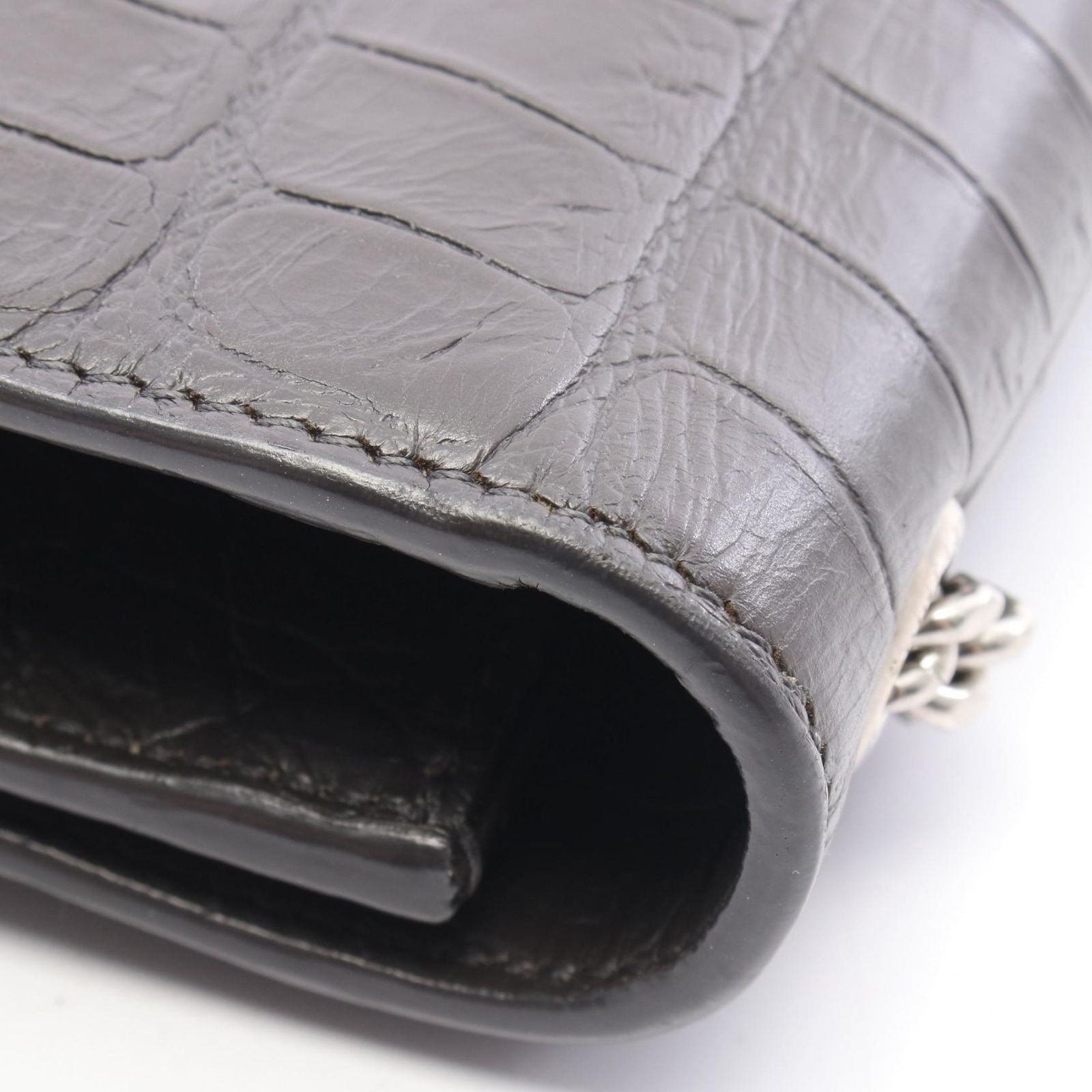 Saint Laurent Paris Shoulder Bag Kate Monogram Croco — view 8