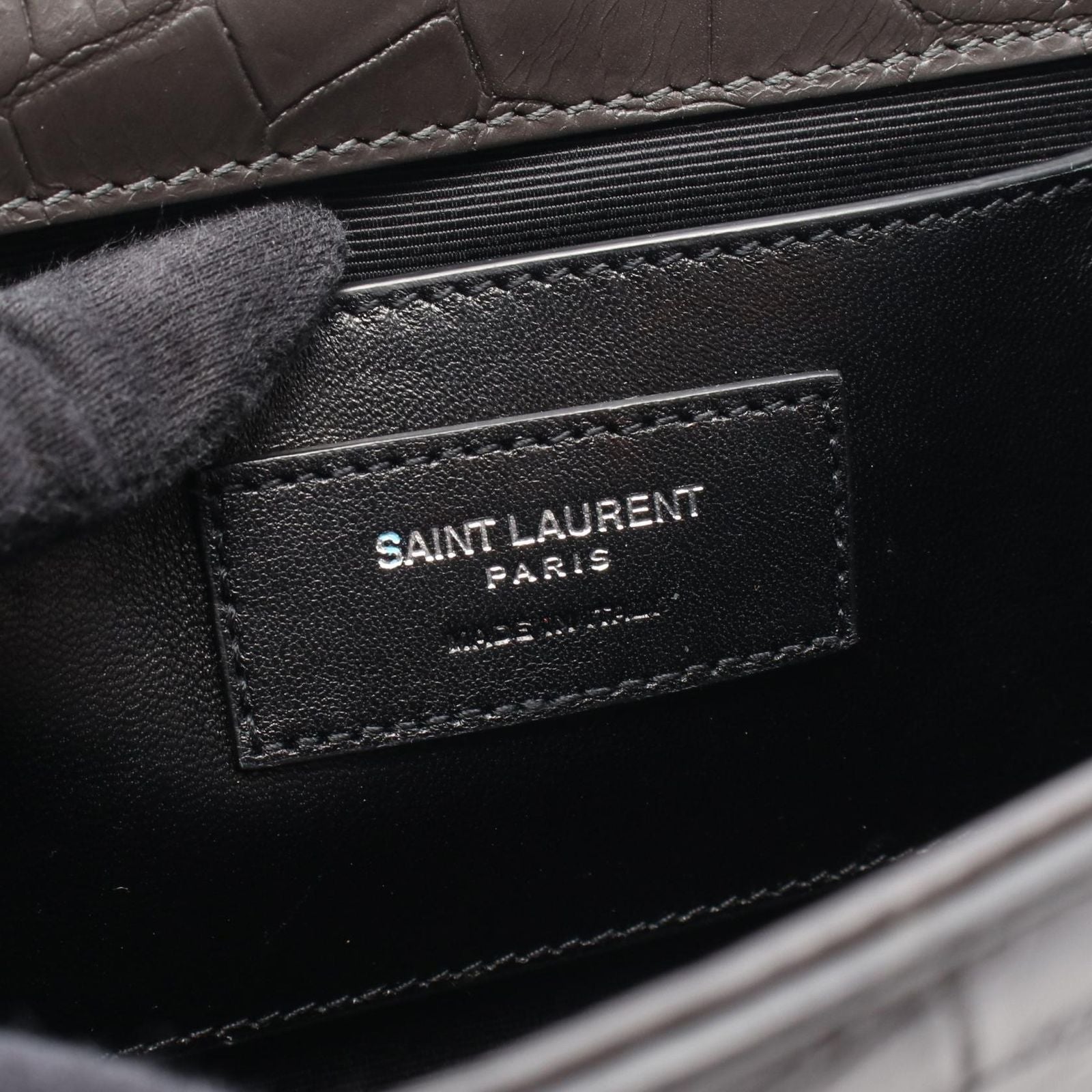 Saint Laurent Paris Shoulder Bag Kate Monogram Croco — view 4