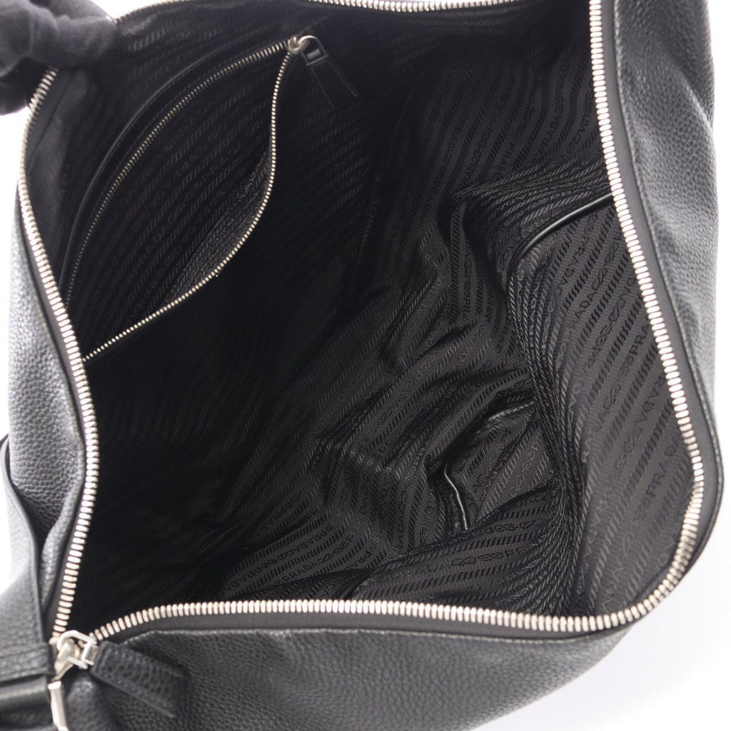 Prada Shoulder Bag Vitello Daino Triangle Black Leather — view 3