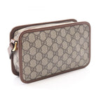 Gucci Shoulder Bag Interlocking GG Supreme Beige Brown Canvas Leather — view 2