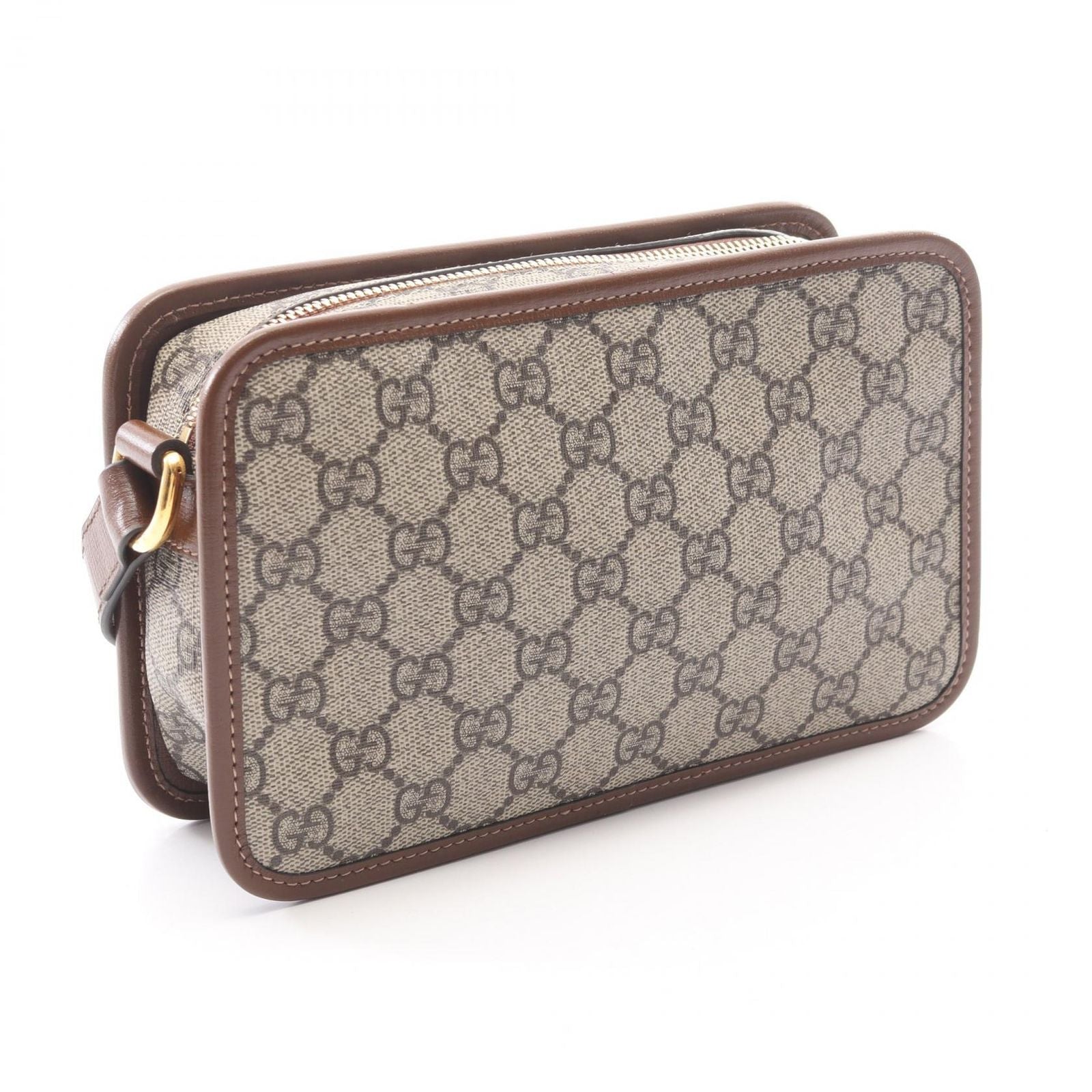 Gucci Shoulder Bag Interlocking GG Supreme Beige Brown Canvas Leather — view 2