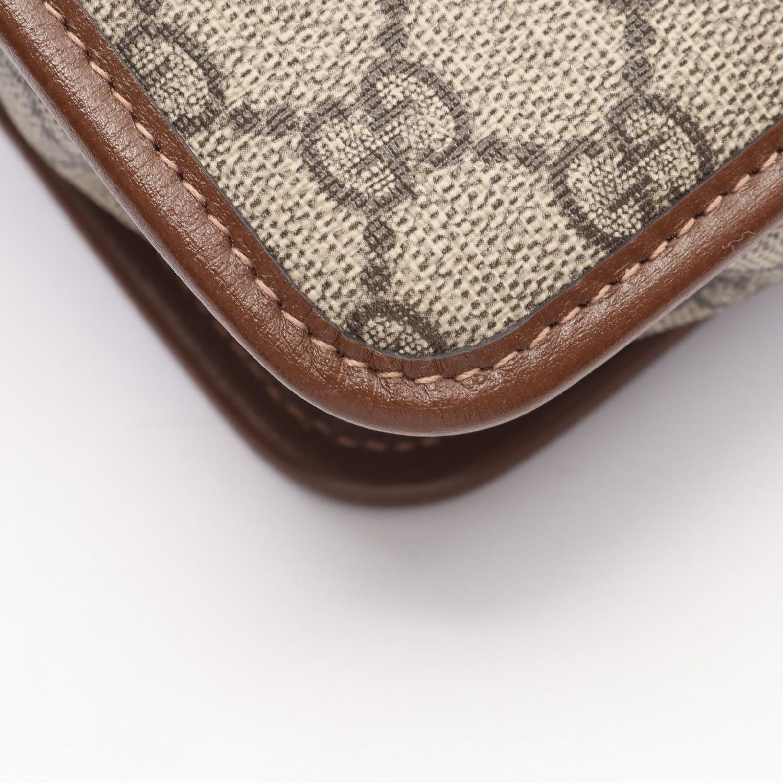 Gucci Shoulder Bag Interlocking GG Supreme Beige Brown Canvas Leather — view 5