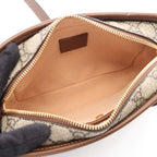 Gucci Shoulder Bag Interlocking GG Supreme Beige Brown Canvas Leather — view 3