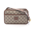 Gucci Shoulder Bag Interlocking GG Supreme Beige Brown Canvas Leather