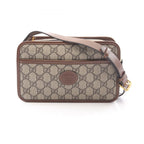 Gucci Shoulder Bag Interlocking GG Supreme Beige Brown Canvas Leather