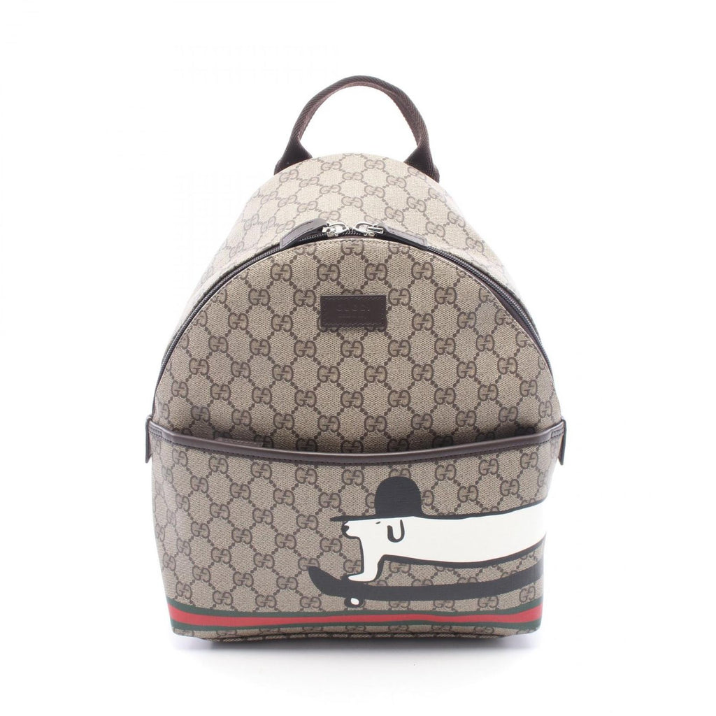 Gucci Backpack Children's GG Supreme Kim Seung Yeon Flower Print Beige Brown
