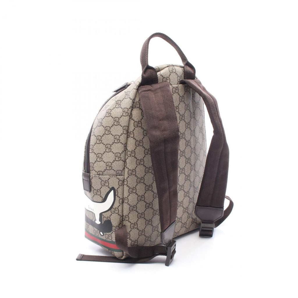 Gucci Backpack Children's GG Supreme Kim Seung Yeon Flower Print Beige Brown — view 2