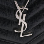 Saint Laurent Paris Shoulder Bag Monogram Envelope Black Leather Cassandra — view 8