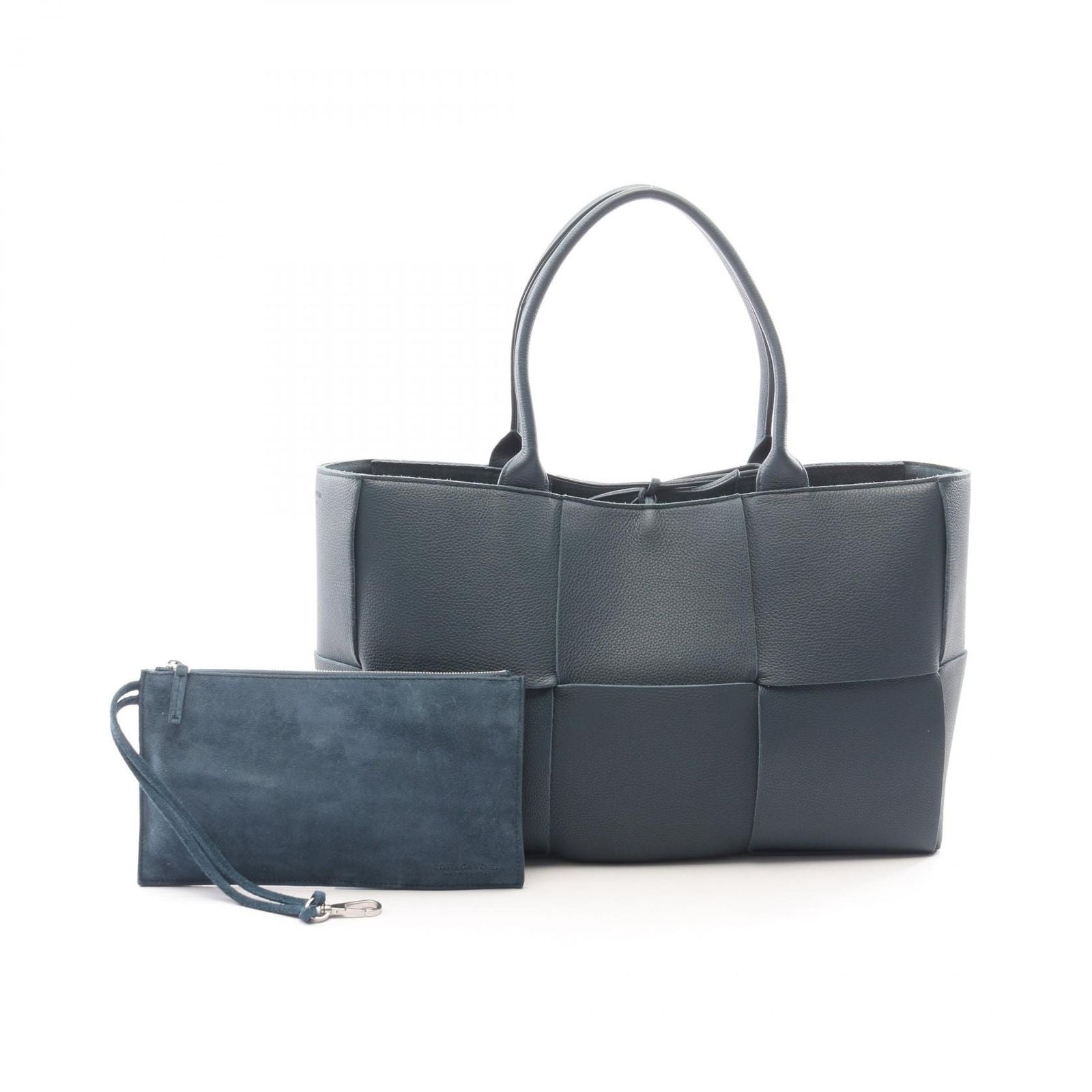 Bottega Veneta Tote Bag Arco Maxi Intrecciato Navy Leather