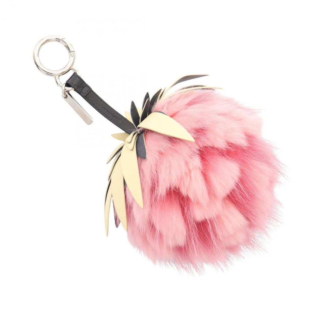Fendi Charm Fruit Pink Yellow Black Leather Pineapple Bag — view 2