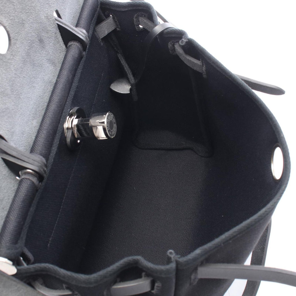 Hermes Herbag Zip PM Letourne 2-Way Black Canvas Leather Alebag Handbag — view 3