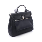 Hermes Herbag Zip PM Letourne 2-Way Black Canvas Leather Alebag Handbag — view 2
