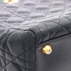 Dior Lady Dior Large 2-Way Black Leather Lady Dior Tote Bag — view 5