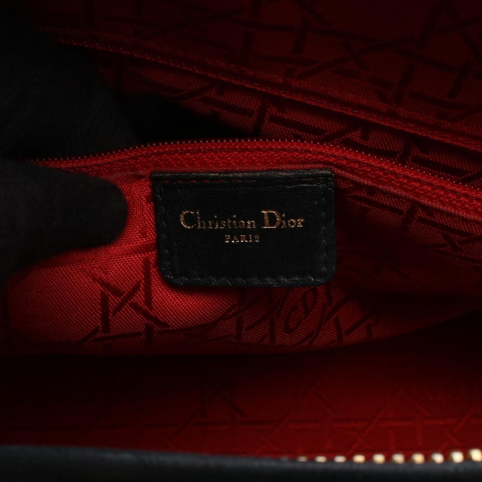 Dior Lady Dior Large 2-Way Black Leather Lady Dior Tote Bag — view 4