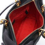 Dior Lady Dior Large 2-Way Black Leather Lady Dior Tote Bag — view 3