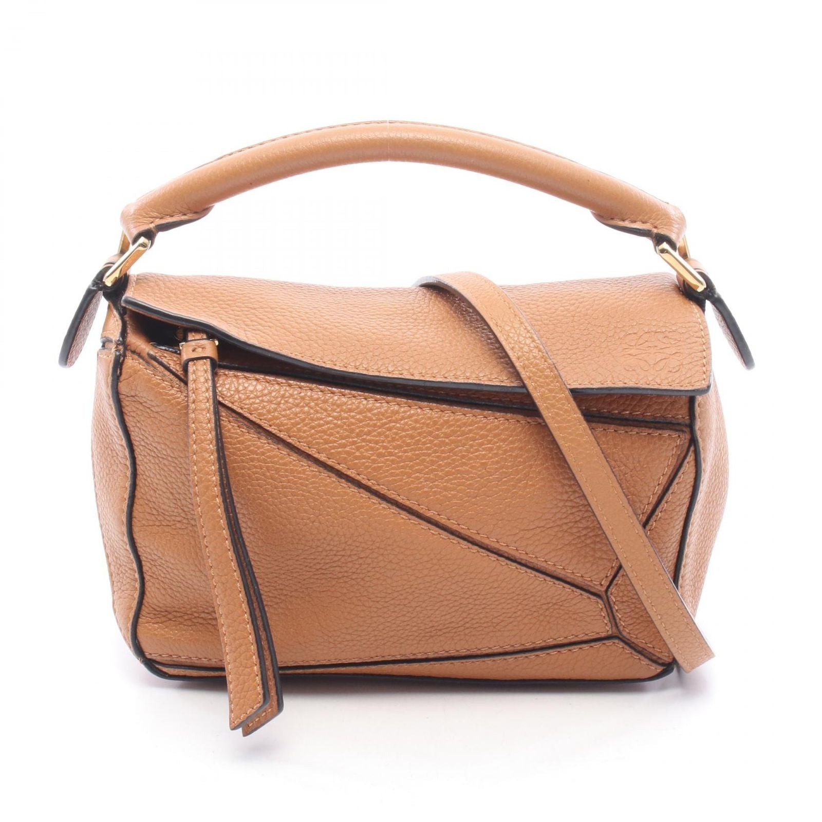 Loewe Puzzle Edge Mini 2-Way Brown Leather Bag