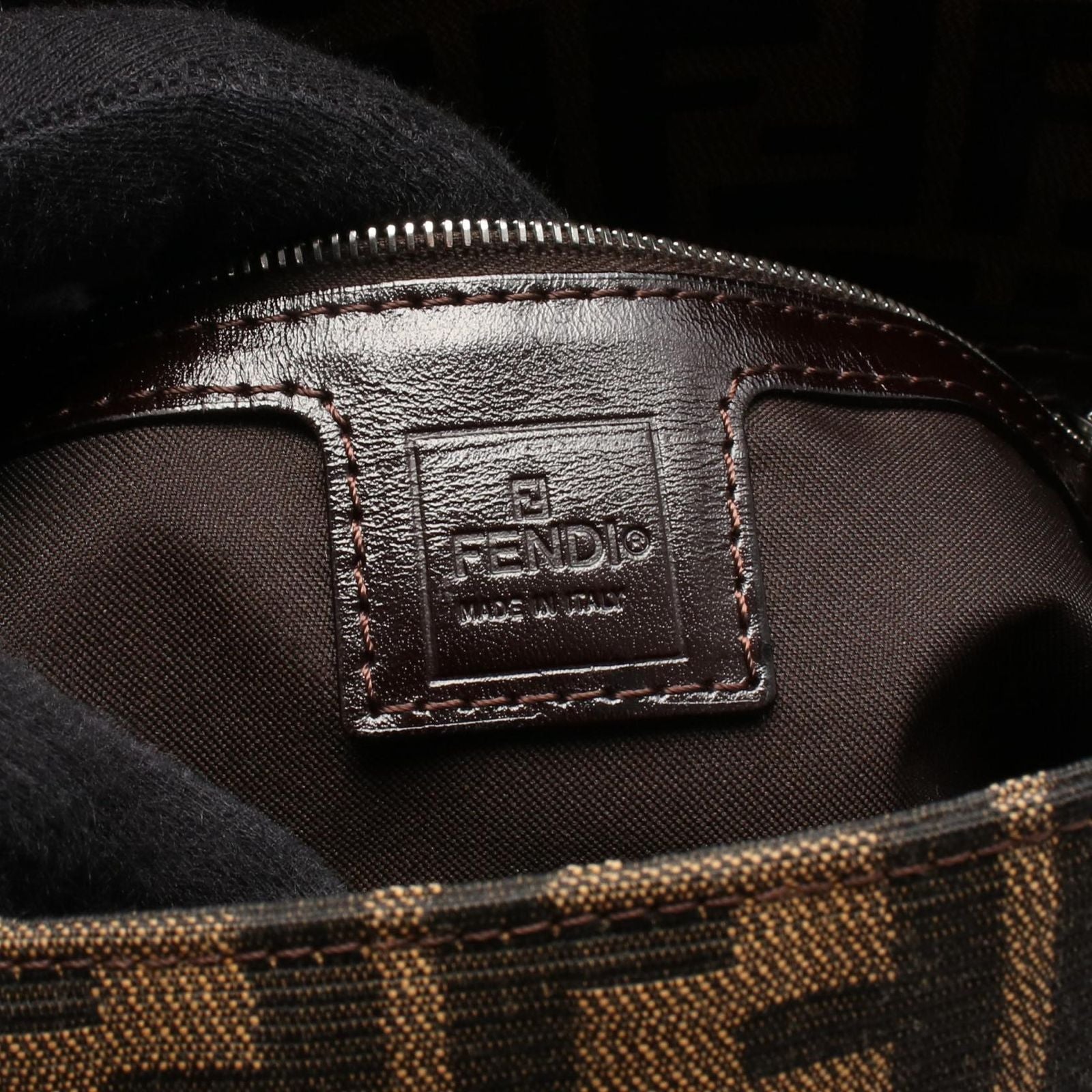 Fendi Zucca Mamma Bucket Brown Black Canvas Leather Handbag — view 4