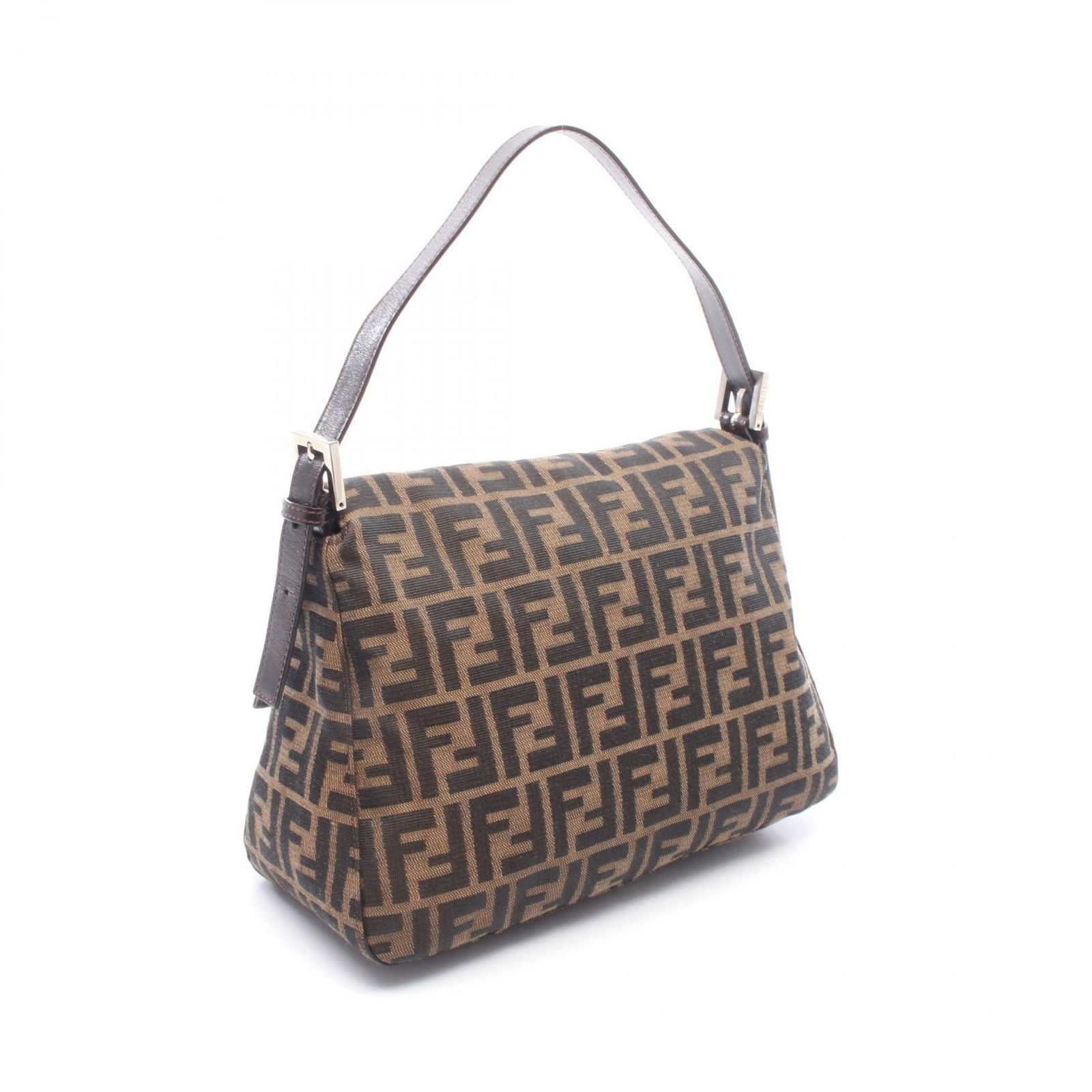 Fendi Zucca Mamma Bucket Brown Black Canvas Leather Handbag — view 2