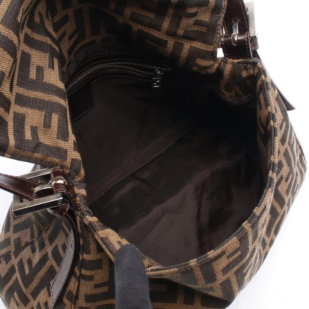Fendi Zucca Mamma Bucket Brown Black Canvas Leather Handbag — view 3