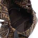 Fendi Zucca Mamma Bucket Brown Black Canvas Leather Handbag — view 3