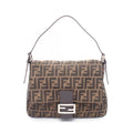 Fendi Zucca Mamma Bucket Brown Black Canvas Leather Handbag