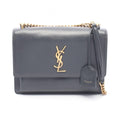 Saint Laurent Paris Shoulder Bag Sunset Dark Gray Leather