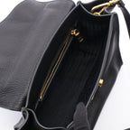 Prada Vitello Daino 2-Way Black Leather Handbag — view 3