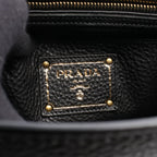 Prada Vitello Daino 2-Way Black Leather Handbag — view 4