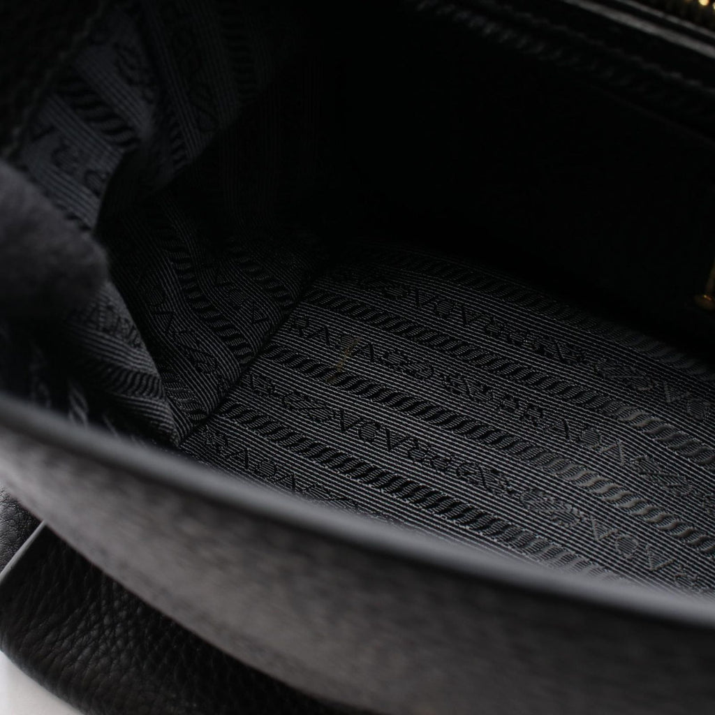 Prada Vitello Daino 2-Way Black Leather Handbag — view 5