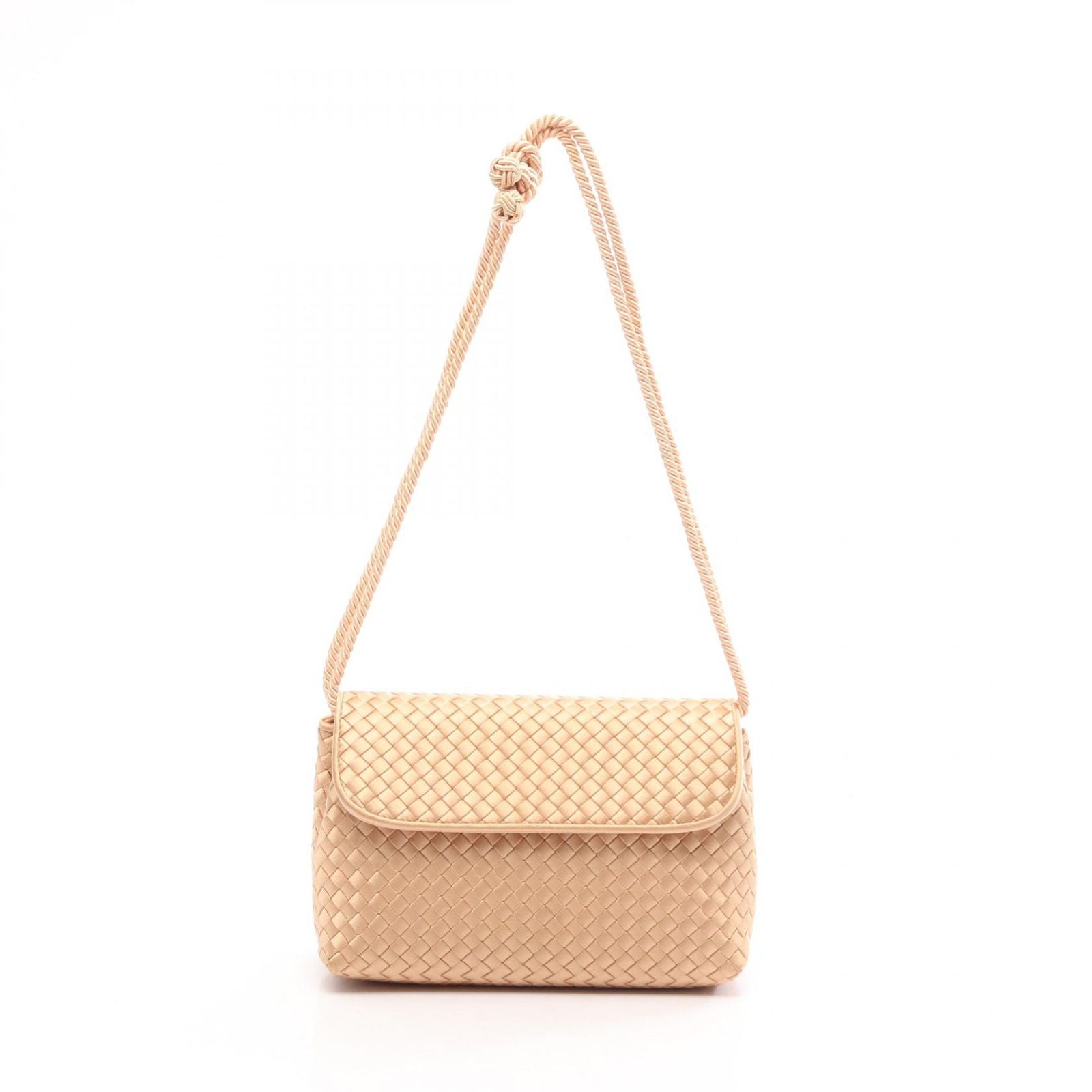 Bottega Veneta Shoulder Bag Intrecciato Pink Gold Fabric