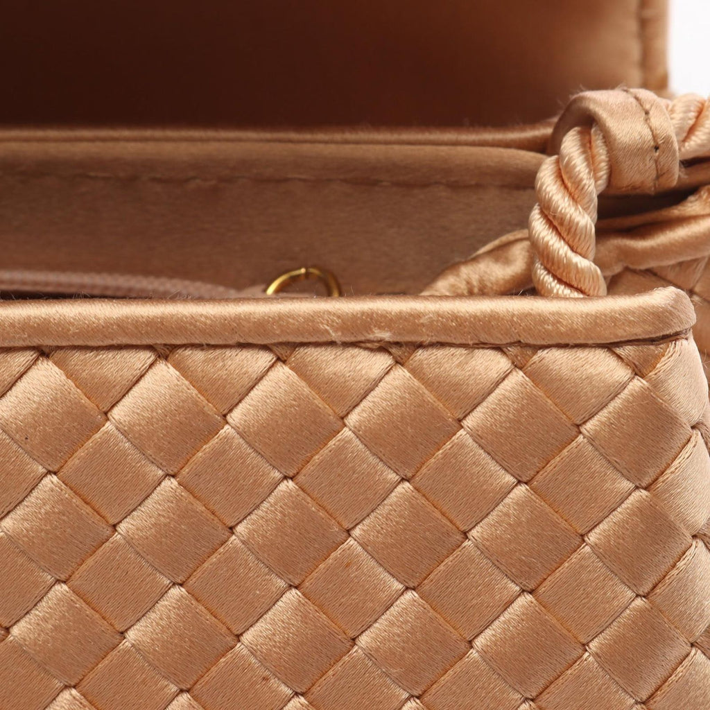 Bottega Veneta Shoulder Bag Intrecciato Pink Gold Fabric — view 7