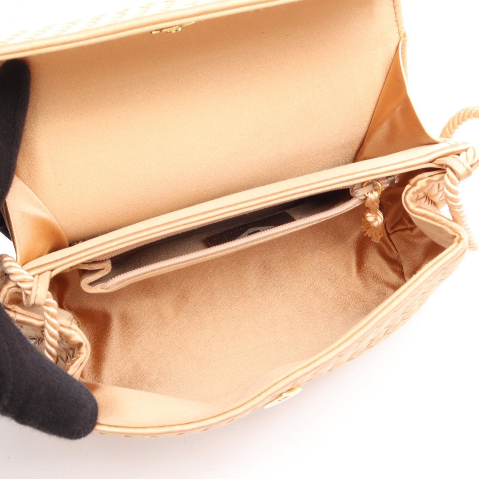 Bottega Veneta Shoulder Bag Intrecciato Pink Gold Fabric — view 3