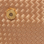 Bottega Veneta Shoulder Bag Intrecciato Pink Gold Fabric — view 8
