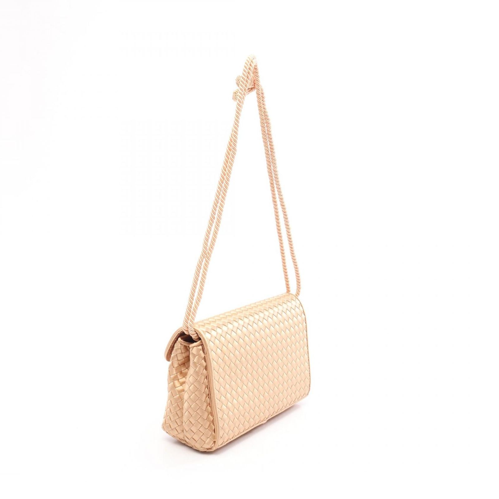 Bottega Veneta Shoulder Bag Intrecciato Pink Gold Fabric — view 2