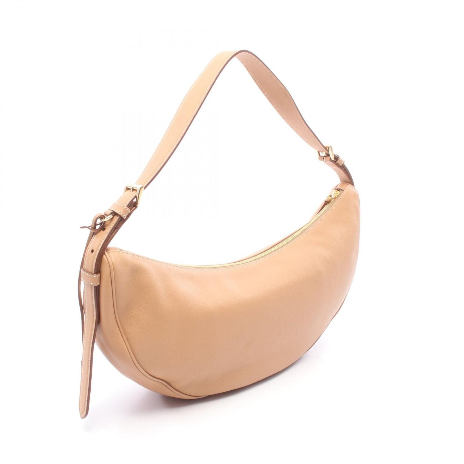 Prada Shoulder Bag Demi Lune Large Beige Leather — view 2