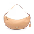 Prada Shoulder Bag Demi Lune Large Beige Leather