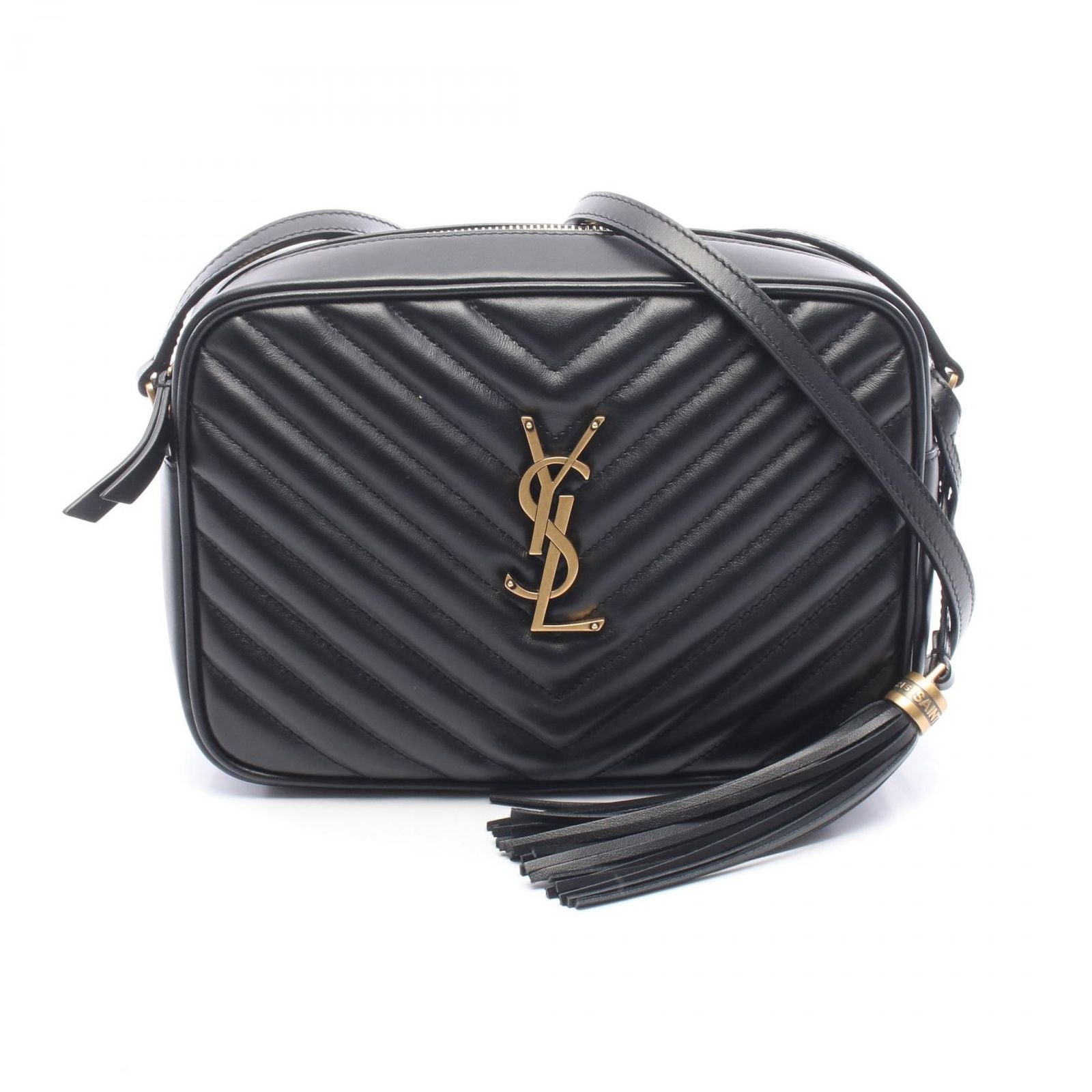 Saint Laurent Paris Shoulder Bag Lou Black Leather