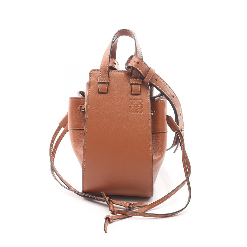 Loewe Handbag Hammock Drawstring Bag Mini 2-Way Brown Leather
