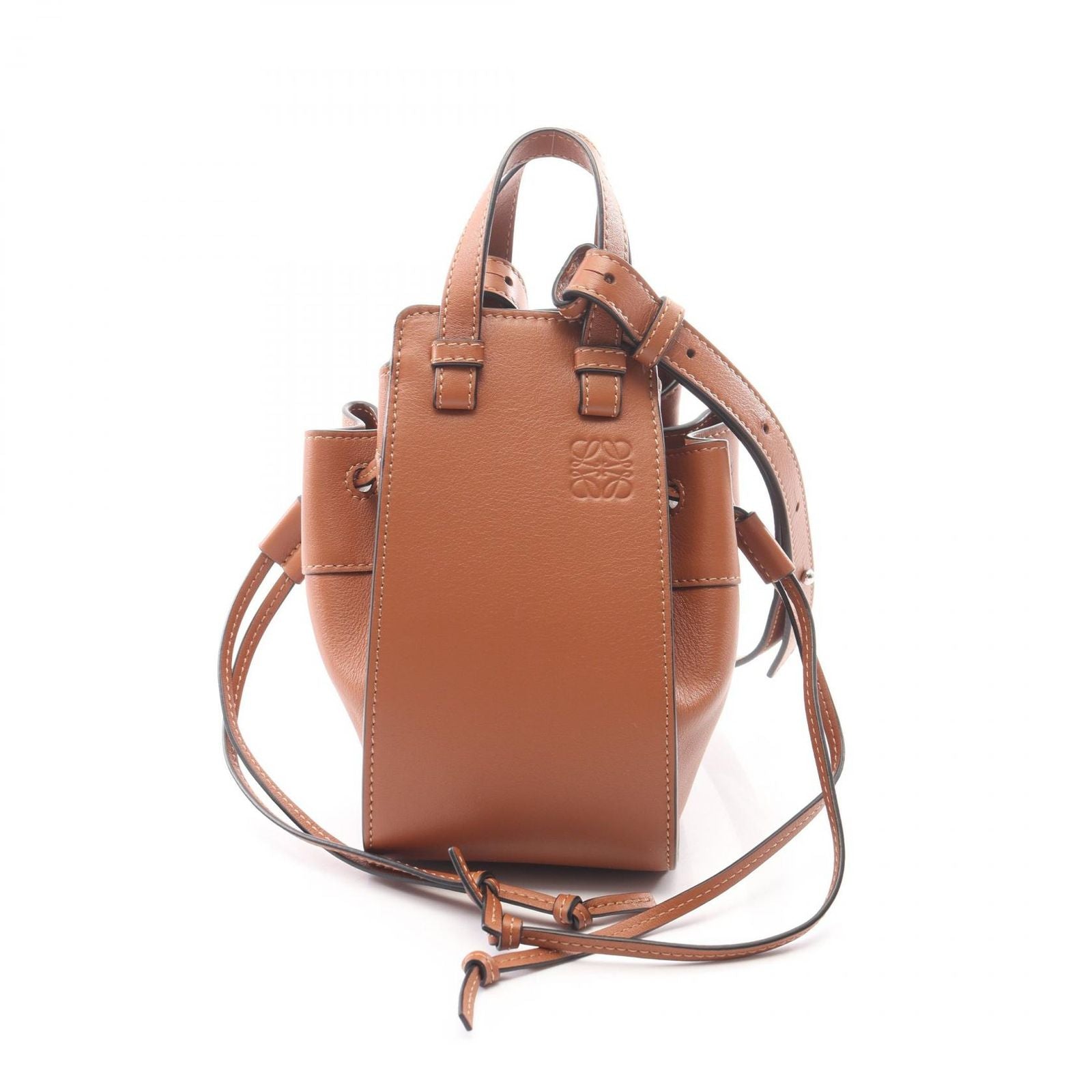Loewe Handbag Hammock Drawstring Bag Mini 2-Way Brown Leather