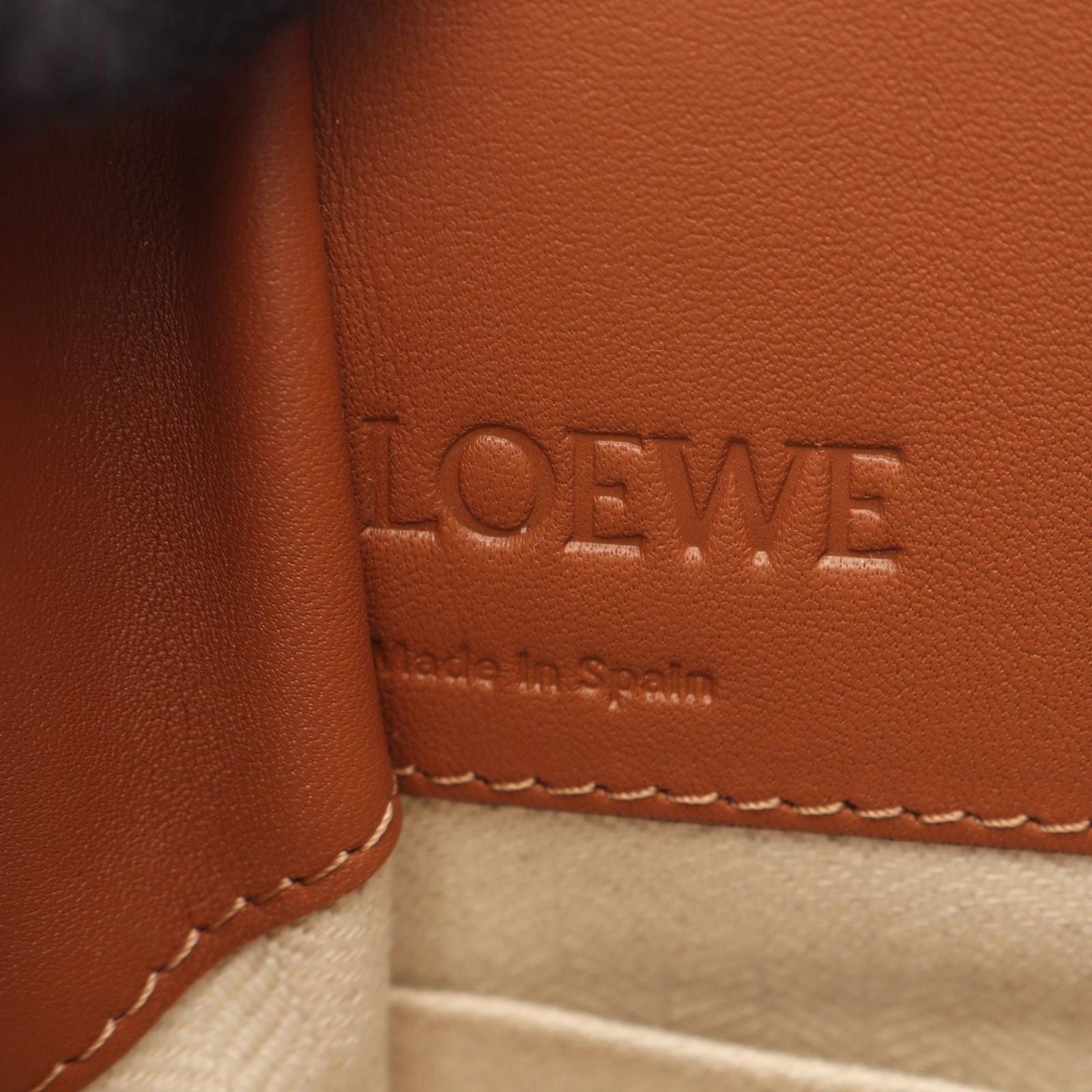 Loewe Handbag Hammock Drawstring Bag Mini 2-Way Brown Leather — view 4