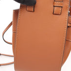 Loewe Handbag Hammock Drawstring Bag Mini 2-Way Brown Leather — view 7
