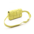 Bottega Veneta Waist Bag Cassette Maxi Intrecciato Yellow Green Leather — view 2