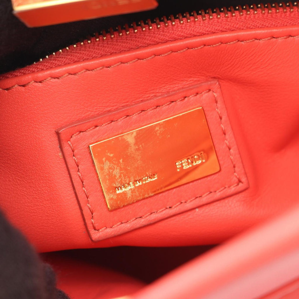 Fendi Mini Peekaboo 2-Way Salmon Pink Leather Handbag — view 4