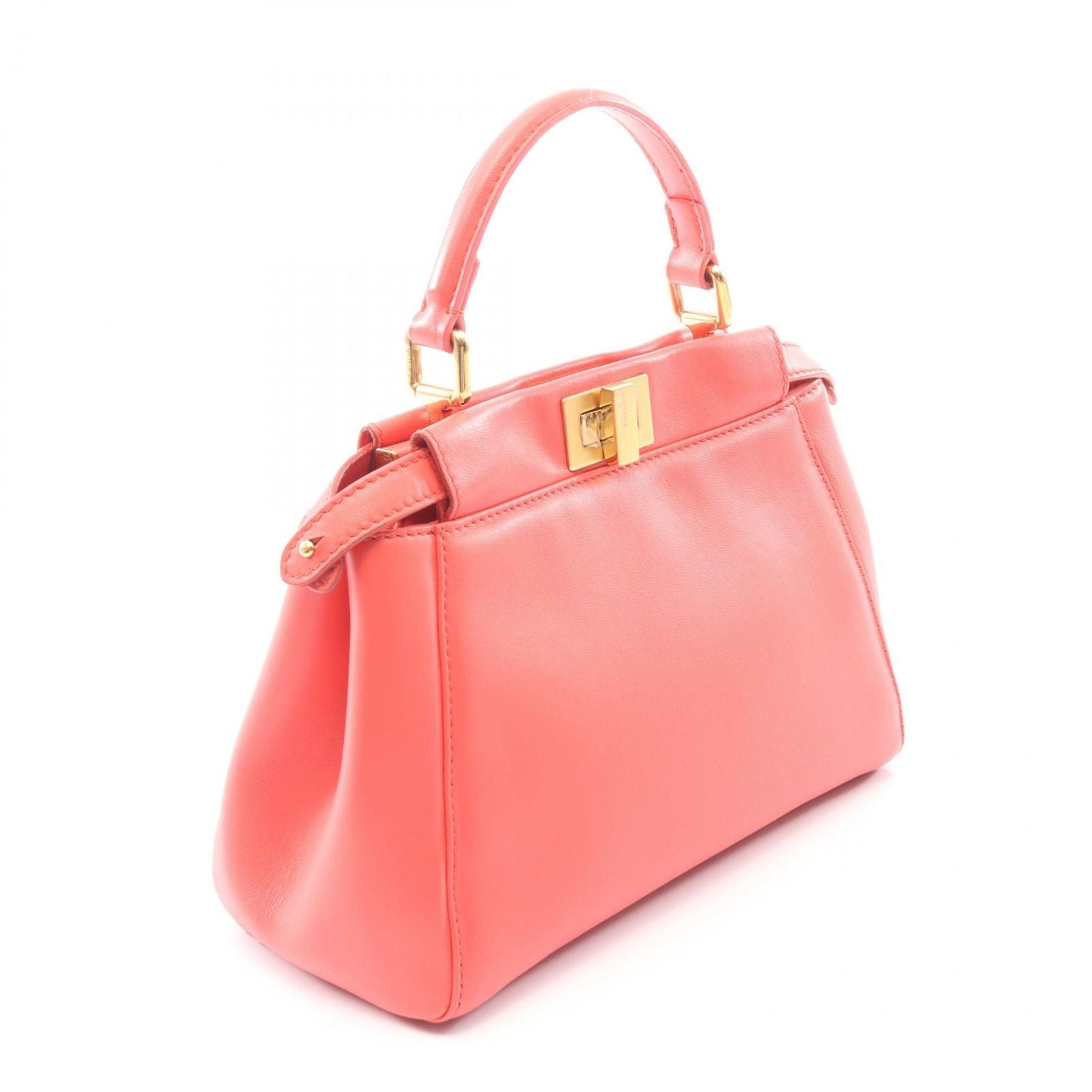 Fendi Mini Peekaboo 2-Way Salmon Pink Leather Handbag — view 2