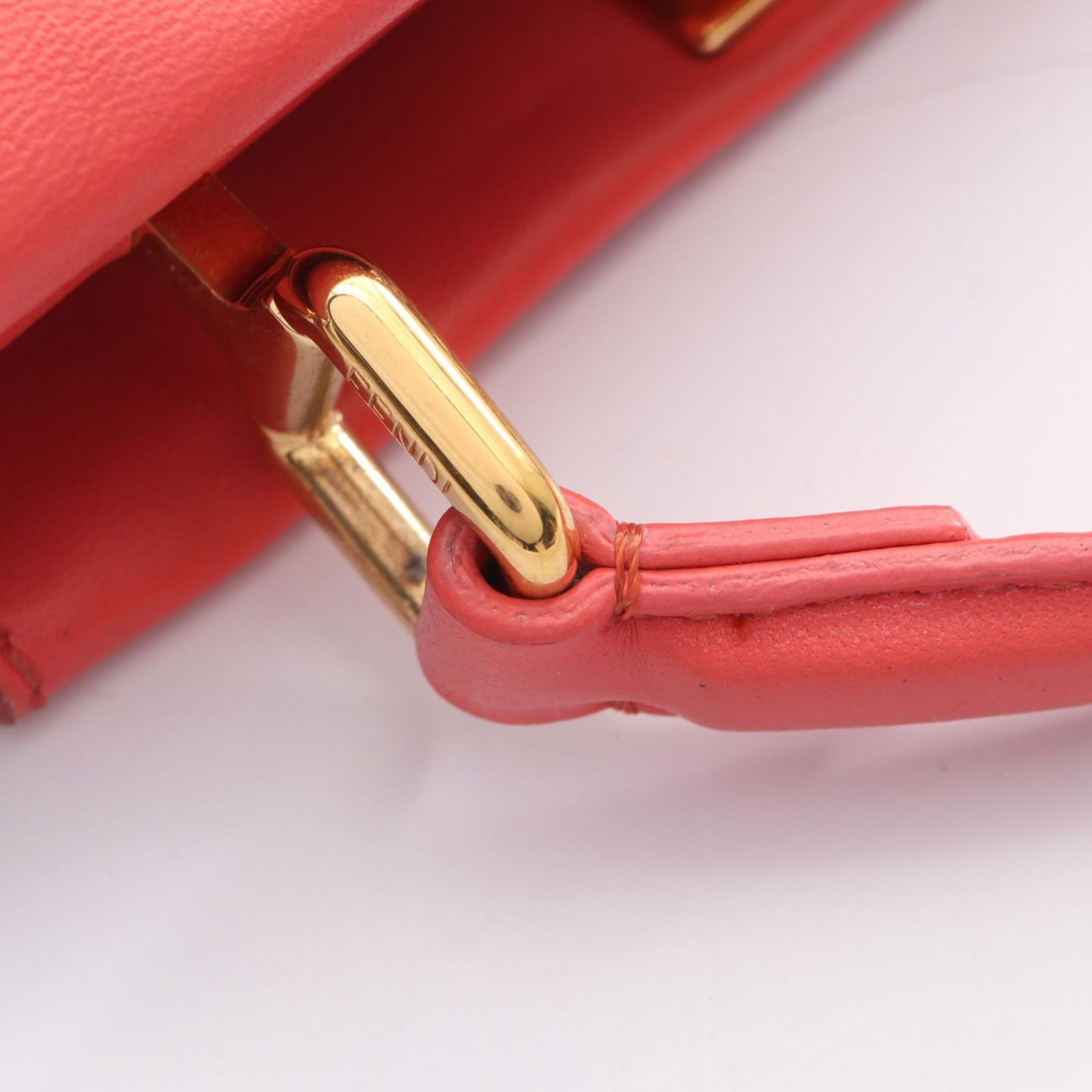Fendi Mini Peekaboo 2-Way Salmon Pink Leather Handbag — view 5