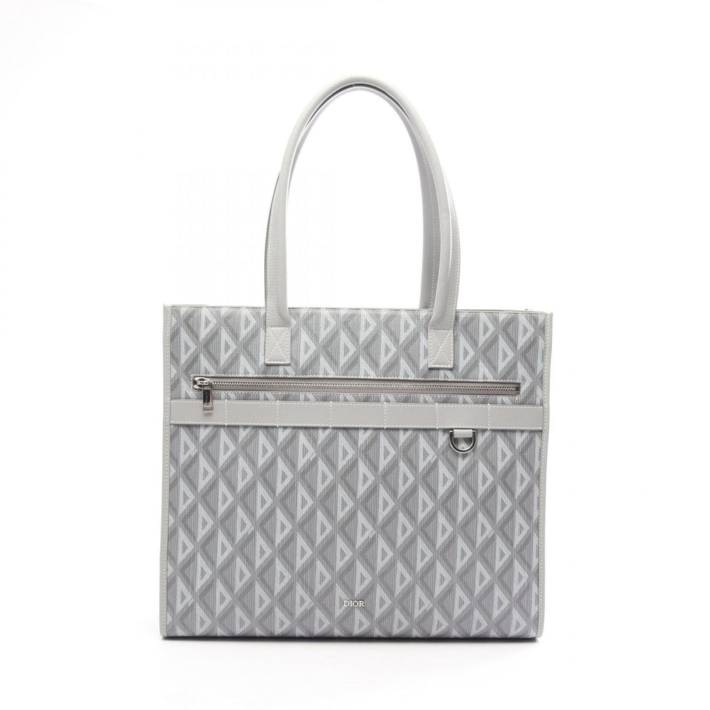 Dior Tote Bag Safari CD Diamond Gray Leather